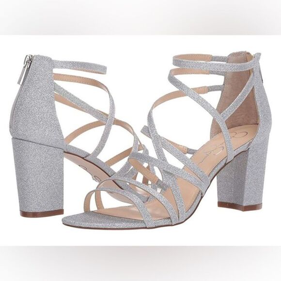 Jessica Simpson Stassey sandal in silver micro flash - Picture 1 of 5